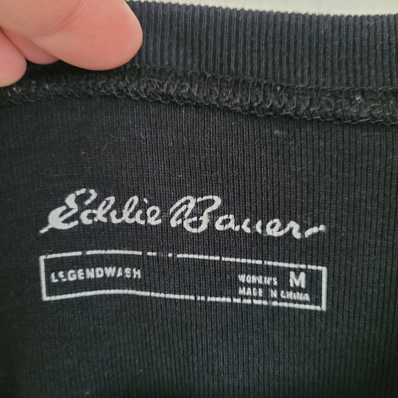 Women's Eddie Bauer Quilted Front Sweater, size Medium, Black & Gray - Picture 4 of 5